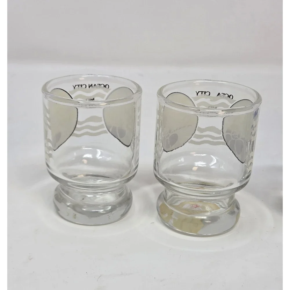 Retro Souvenir Shot Glasses Lot of 4 Ocean City MD Rehoboth Beach DE Barware